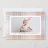 Colorful plaid lijst foto Happy Easter Feestdagenkaart (Voorkant)