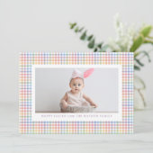 Colorful plaid lijst foto Happy Easter Feestdagenkaart (Staand voorkant)