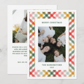 Colorful Plaid Photo Flat Holiday Card Feestdagenkaart (Voorkant / Achterkant)