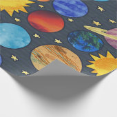 Colorful Planets Cadeaupapier (Hoek)
