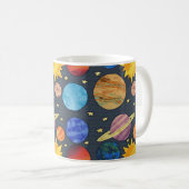 Colorful Planets Space Koffiemok (Voorkant rechts)