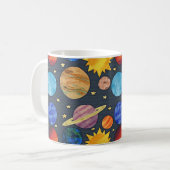 Colorful Planets Space Koffiemok (Voorkant links)