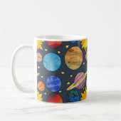 Colorful Planets Space Koffiemok (Links)