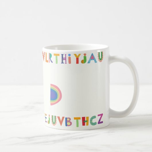 Colorful Playful Alphabet Design with Rainbow Koffiemok (Rechts)