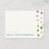 Colorful playful Teacher Flat Note Card Notitiekaartje (Voorkant)