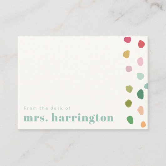 Colorful playful Teacher Flat Note Card Notitiekaartje (Voorkant)