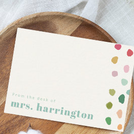 Colorful playful Teacher Flat Note Card Notitiekaartje