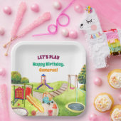 Colorful Playground Birthday Party Papieren Bordje (Feest)