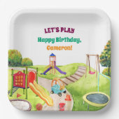 Colorful Playground Birthday Party Papieren Bordje (Voorkant)