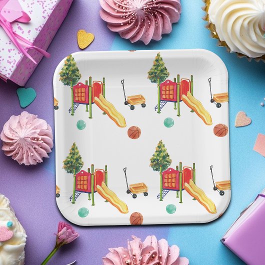 Colorful Playground Birthday Party Papieren Bordje