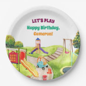 Colorful Playground Birthday Party  Papieren Bordje (Voorkant)