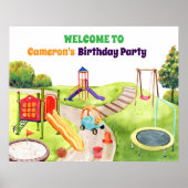 Colorful Playground Birthday Party Welcome Poster (Voorkant)