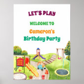 Colorful Playground Birthday Party Welcome Poster (Voorkant)