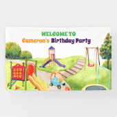 Colorful Playground Birthday Party Welcome Spandoek (Horizontaal)