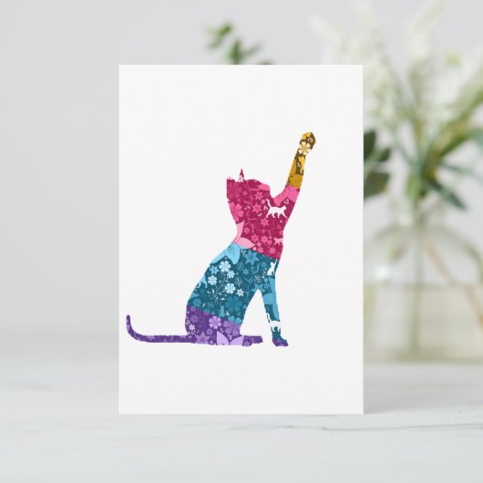 Colorful Playing Cat Kaart (Staand voorkant)