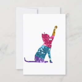 Colorful Playing Cat Kaart