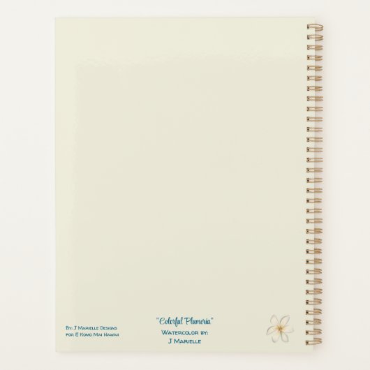 Colorful Plumeria Planner (Achterkant)
