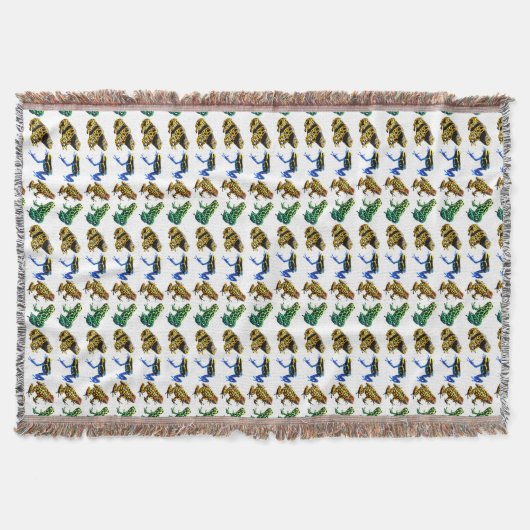 Colorful Poison Arrow Kikkers Throw Blanket Deken (Voorkant)