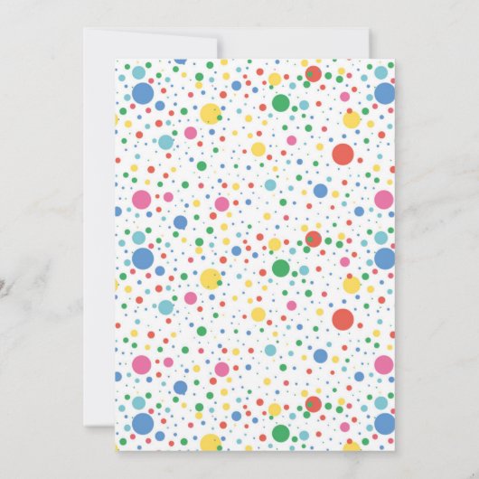 Colorful Pokadot Fiver Party Birthday Uitnodiging (Achterkant)