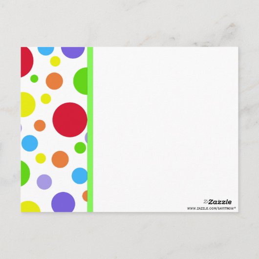 Colorful Polka-dot: Afbeelding: Hartelijk dank Briefkaart (Achterkant)