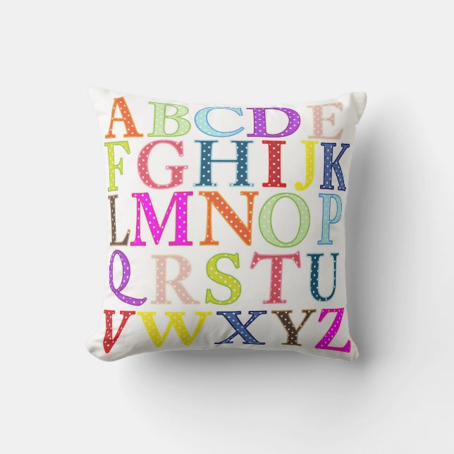 Colorful Polka Dot Alphabet Letters Kussen (Voorkant)