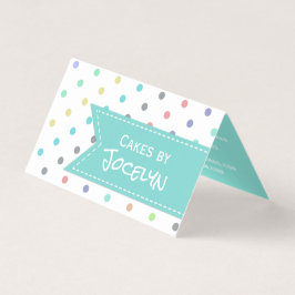 Colorful Polka Dot Bakery Folded Visitekaartje