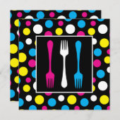 Colorful Polka Dot Birthday Dinner Party Kaart (Voorkant / Achterkant)