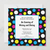 Colorful Polka Dot Birthday Dinner Party Kaart (Achterkant)