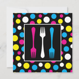 Colorful Polka Dot Birthday Dinner Party Kaart