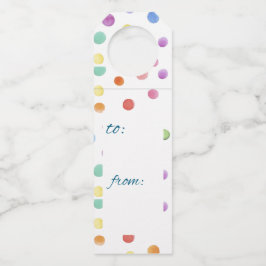 Colorful Polka Dot Bottle Hanger Tags