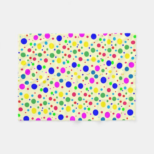 Colorful Polka Dot Bubbles Fleece Blanket (Voorkant (Horizontaal))