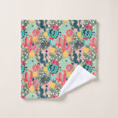 Colorful Polka Dot Cactus Pattern Bad Handdoek (Wasdoekje)