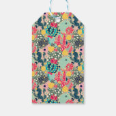 Colorful Polka Dot Cactus Pattern Cadeaulabel (Achterkant)