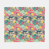 Colorful Polka Dot Cactus Pattern Fleece Deken (Voorkant (Horizontaal))