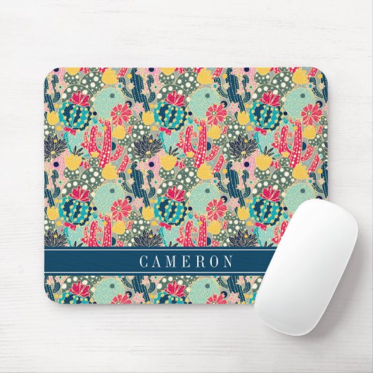 Colorful Polka Dot Cactus Pattern Muismat (Met muis)