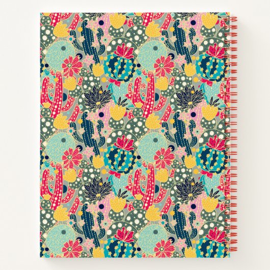 Colorful Polka Dot Cactus Pattern Notitieboek (Achterkant)