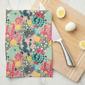 Colorful Polka Dot Cactus Pattern Theedoek (Quarter Fold)