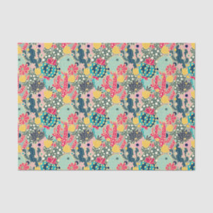 Colorful Polka Dot Cactus Pattern Tissuepapier