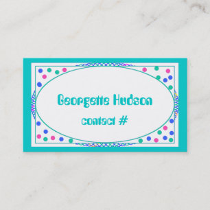 Colorful Polka Dot Calling Card Sjabloon Contactkaartje