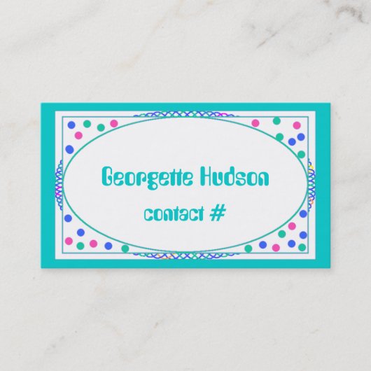 Colorful Polka Dot Calling Card Sjabloon Contactkaartje (Voorkant)