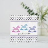 Colorful Polka Dot : Carousel Party Invitation Kaart (Staand voorkant)