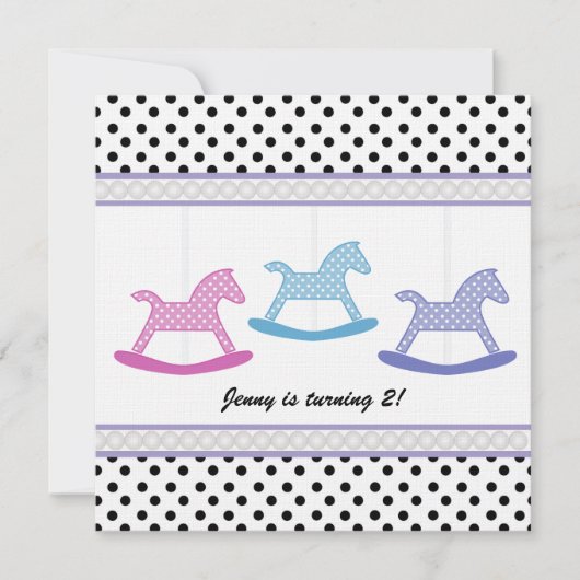 Colorful Polka Dot : Carousel Party Invitation Kaart (Voorkant)