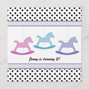 Colorful Polka Dot : Carousel Party Invitation Kaart