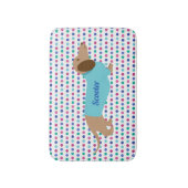 Colorful Polka Dot Dachshund Bath Mat (Voorkant Verticaal)