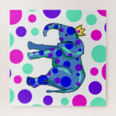 Colorful Polka Dot Elephant Puzzle Legpuzzel (Horizontaal)