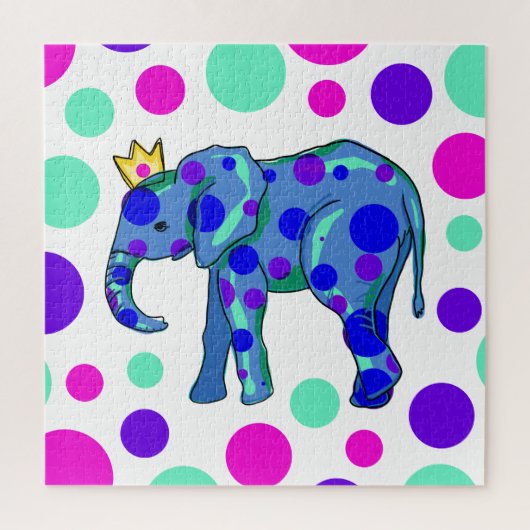 Colorful Polka Dot Elephant Puzzle Legpuzzel (Verticaal)