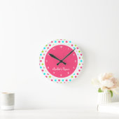 Colorful Polka Dot Kind Bedroom Ronde Klok (Huis)