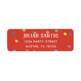 Colorful Polka Dot Kinder Return Address Etiket