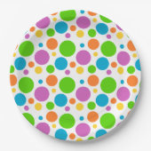 Colorful Polka Dot Papieren Bordje (Voorkant)