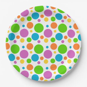Colorful Polka Dot Papieren Bordje